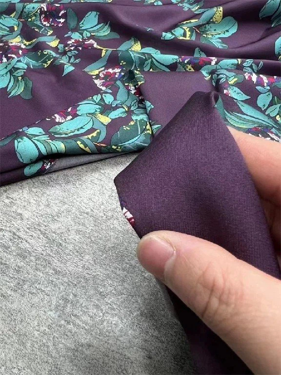 Floral Silk Satin Stretch Fabric