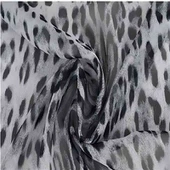 Tecido Chiffon de Seda Preto